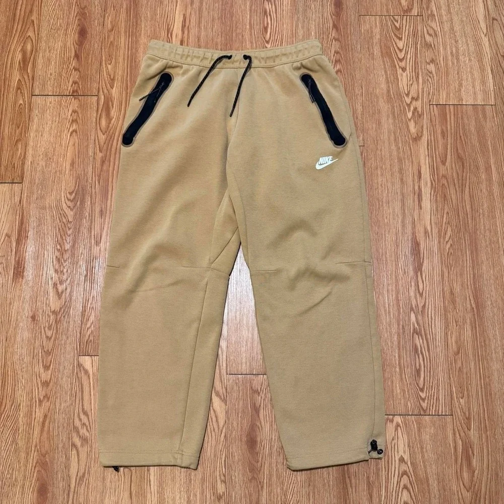 Nike Men's Sportswear Tech Joggers Large Brown Cotton Athleisure Workout